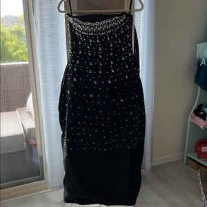 Elegant Black Beaded Formal Evening Dress